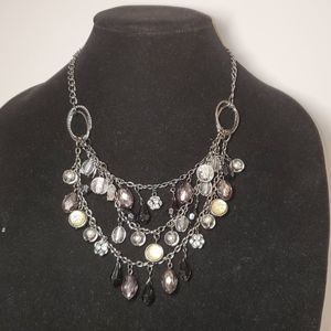 11in Black and Clear Necklace